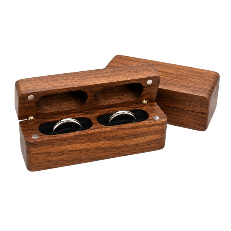 CAJA REGALO PARA ALIANZAS EN MADERA DE NOGAL
