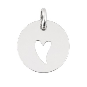 MEDALLA DE PLATA CORAZÓN CALADO PARA GRABAR