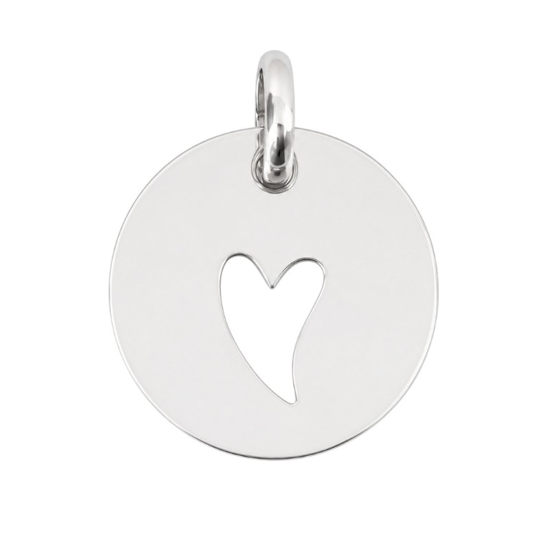 MEDALLA DE PLATA CORAZÓN CALADO PARA GRABAR
