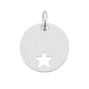 MEDALLA DE PLATA ESTRELLA CALADA PARA GRABAR