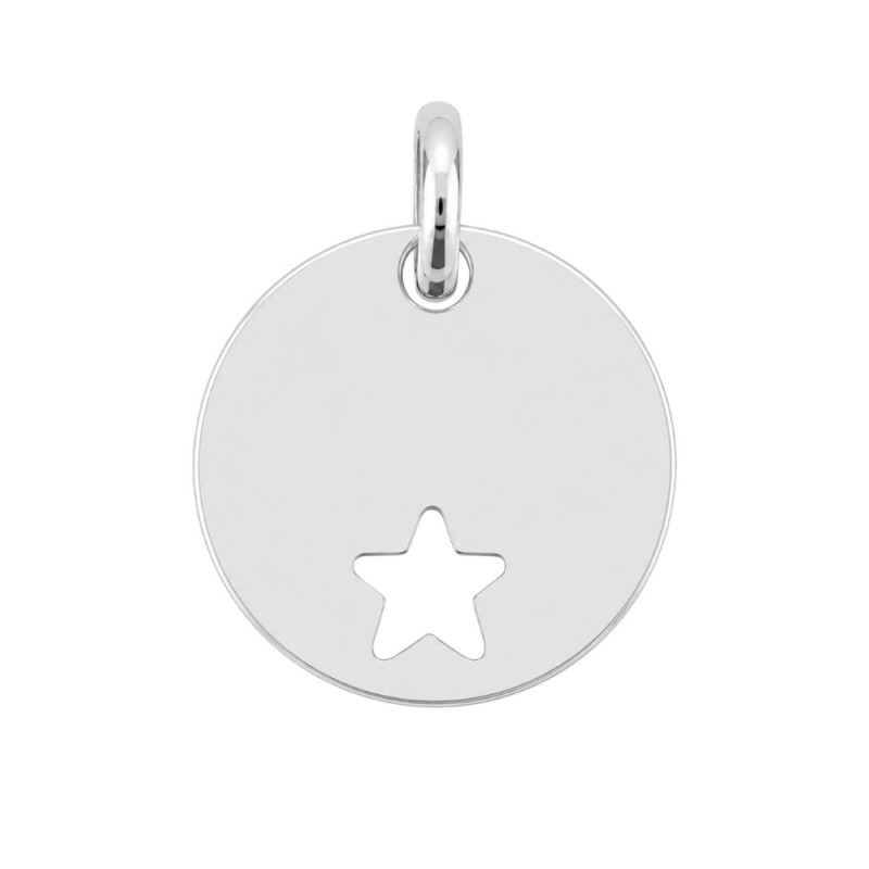 MEDALLA DE PLATA ESTRELLA CALADA PARA GRABAR