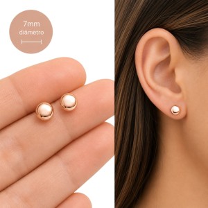 PENDIENTES CHATÓN ORO ROSA Y PLATA DE LEY