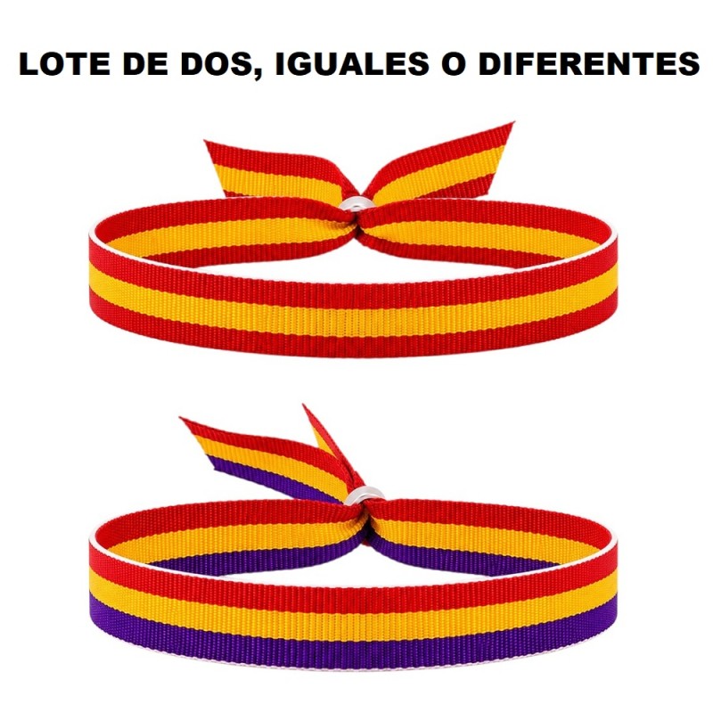 PULSERA BANDERA ESPAÑA O REPUBLICANA (Lote de 2 unidades)