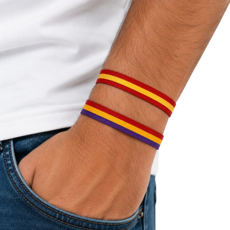 PULSERA BANDERA ESPAÑA O REPUBLICANA (Lote de 2 unidades)