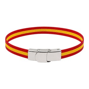 pulsera bandera de España con cierre de acero inoxidable