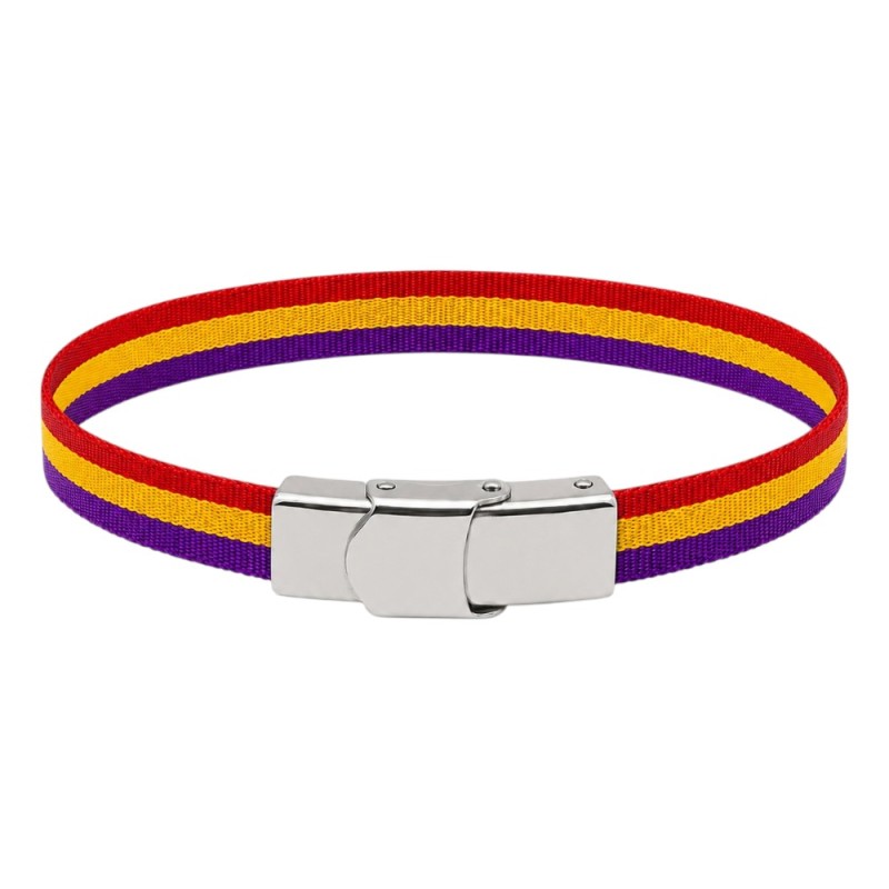 PULSERA BANDERAS ESPAÑA Y REPUBLICANA CIERRE ACERO