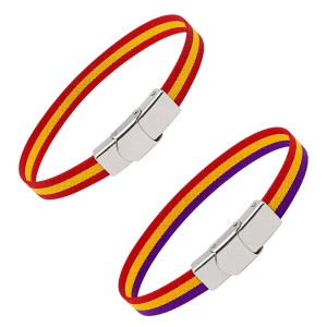 pulseras banderas españolas con cierre de acero inoxidable