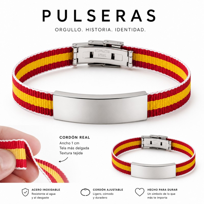ESCLAVA BANDERAS ESPAÑA Y REPUBLICANA PERSONALIZADA