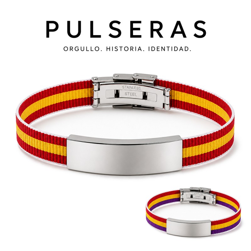 ESCLAVA BANDERAS ESPAÑA Y REPUBLICANA PERSONALIZADA