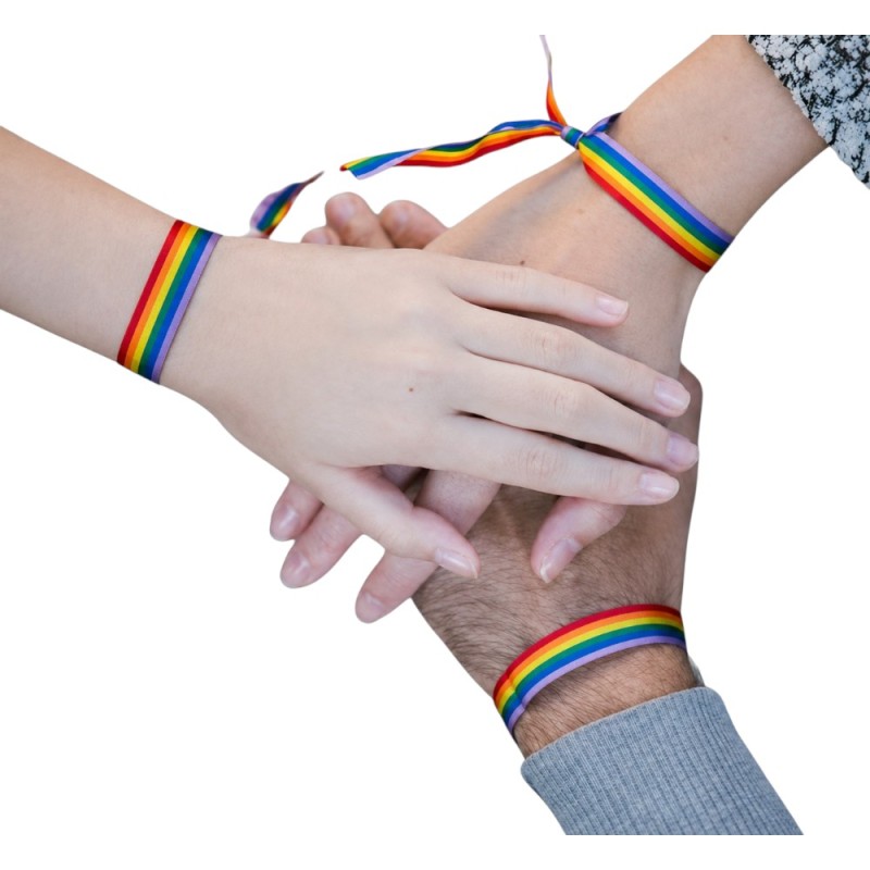 PULSERA BANDERA LGTBI ARCOIRIS, DOS UNIDADES