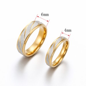 ALIANZA DE ACERO CHAPADA EN ORO BICOLOR 18 KILATES