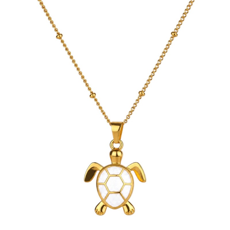 COLGANTE TORTUGA ACERO Y ORO WATERPROOF