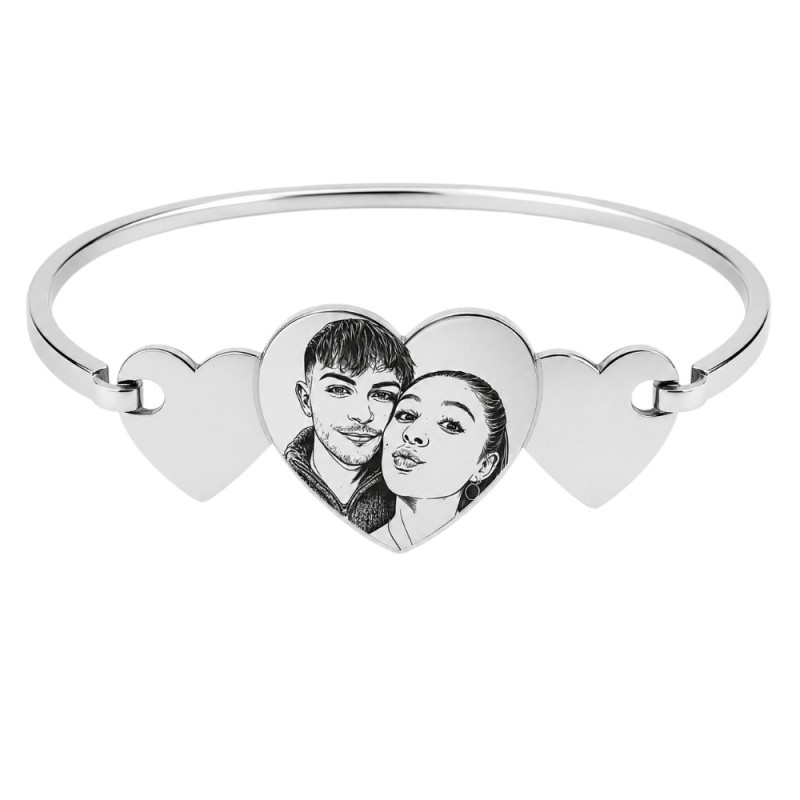 PULSERA TRES CORAZONES PERSONALIZADOS