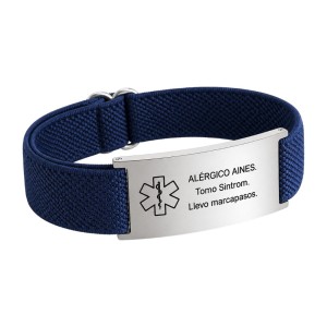 PULSERA MÉDICA ELÁSTICA PERSONALIZADA