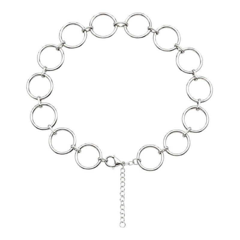 COLLAR CHOCKER CÍRCULOS, ACERO INOX