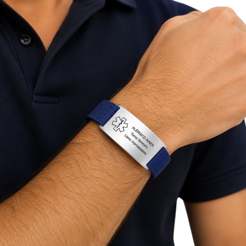 PULSERA MÉDICA ELÁSTICA PERSONALIZADA