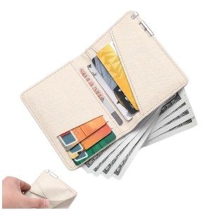 tarjetero billetera cuero beige personalizado