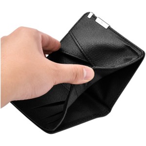 tarjetero billetera cuero negro personalizada