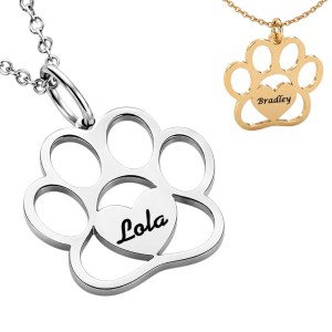 COLGANTE HUELLA MASCOTA PERSONALIZADO CON NOMBRE