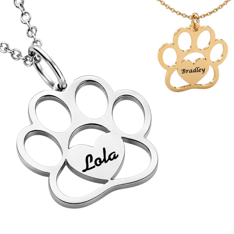 COLGANTE HUELLA MASCOTA PERSONALIZADO CON NOMBRE