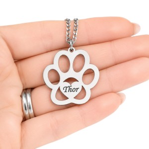 COLGANTE HUELLA MASCOTA PERSONALIZADO CON NOMBRE