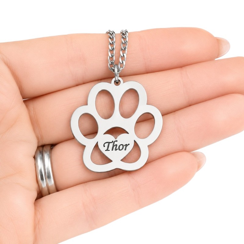 COLGANTE HUELLA MASCOTA PERSONALIZADO CON NOMBRE