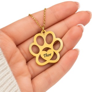 COLGANTE HUELLA MASCOTA PERSONALIZADO CON NOMBRE