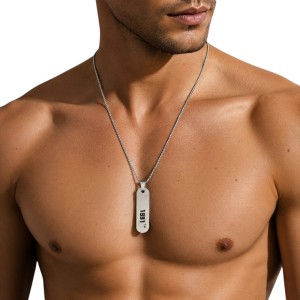 colgante largo para hombre acero