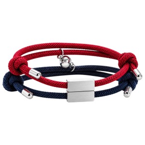 pulseras para parejas azul y burdeos
