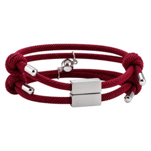 pulseras para parejas personalizadas color burdeos