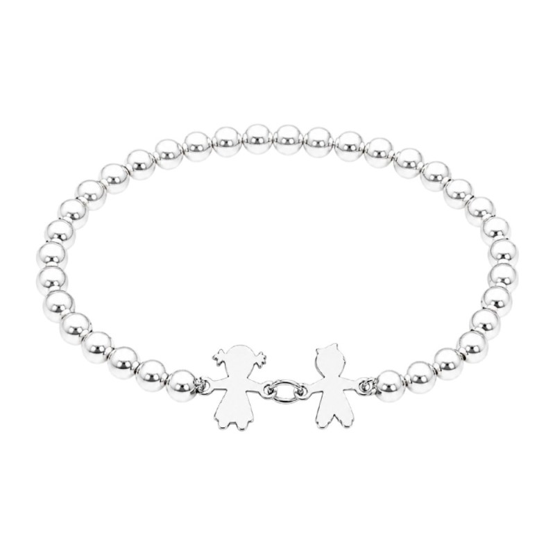 PULSERA BOLAS PLATA CON NIÑOS Y NIÑAS PARA GRABAR
