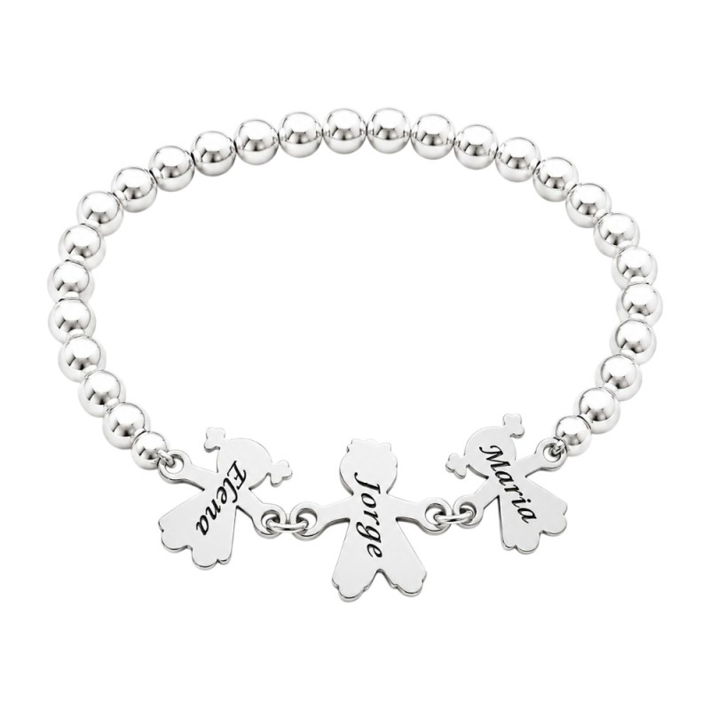PULSERA CON NIÑOS Y NIÑAS PARA GRABAR NOMBRES