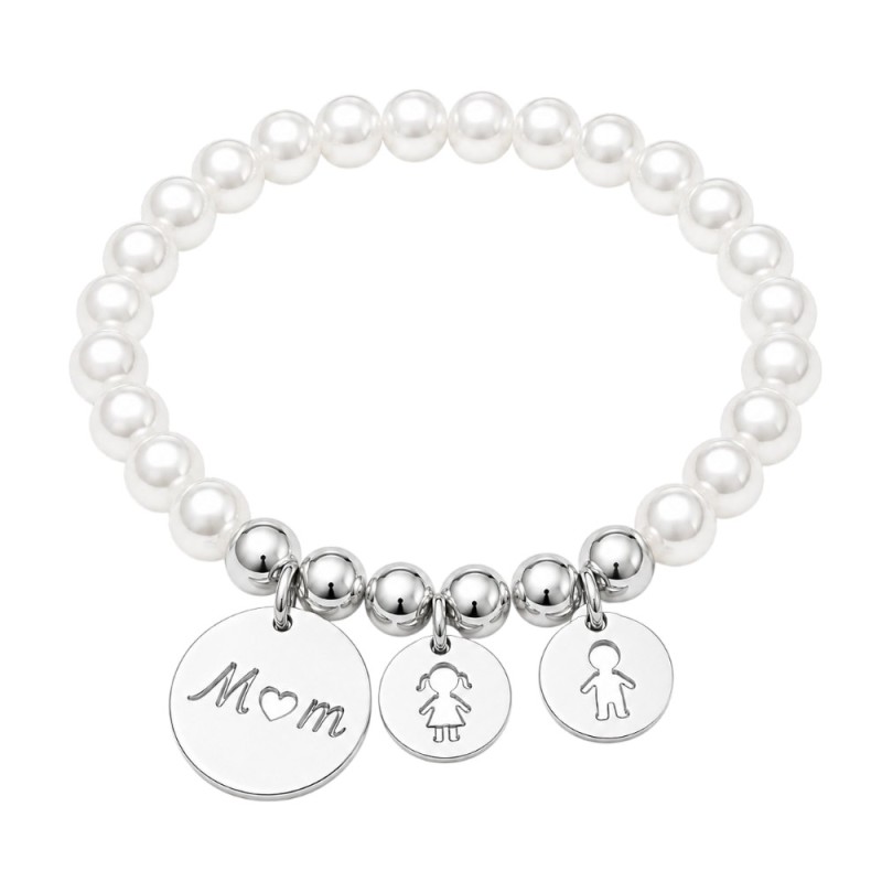 PULSERA PERLAS MAMÁ CON NIÑOS Y NIÑAS