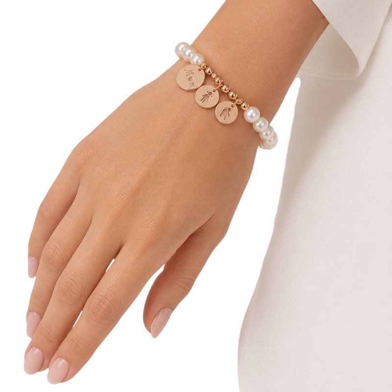 PULSERA PERLAS MAMÁ CON NIÑOS Y NIÑAS