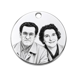 medalla personalizada para ramo de novia con fotografía
