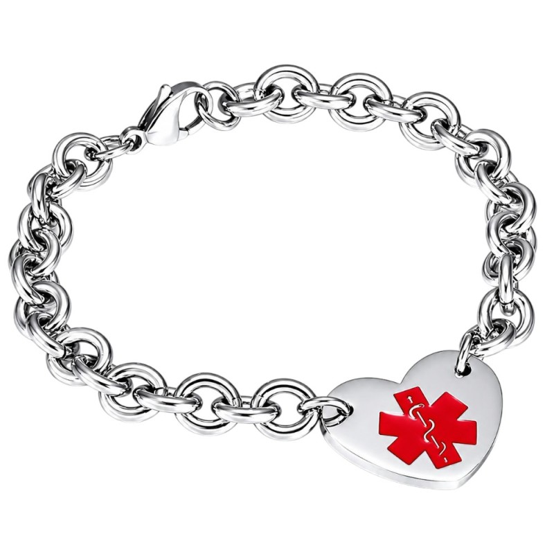 PULSERA MÉDICA MUJER CORAZÓN, ALERGIAS, ALZHEIMER