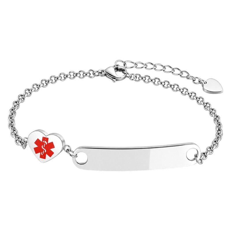 ESCLAVA ALERTA MÉDICA MUJER PERSONALIZADA CORAZÓN