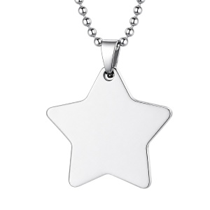 COLGANTE ESTRELLA ACERO PARA GRABAR FOTO O TEXTO