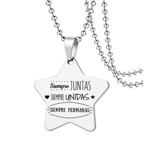 COLGANTE ESTRELLA ACERO PARA GRABAR FOTO O TEXTO