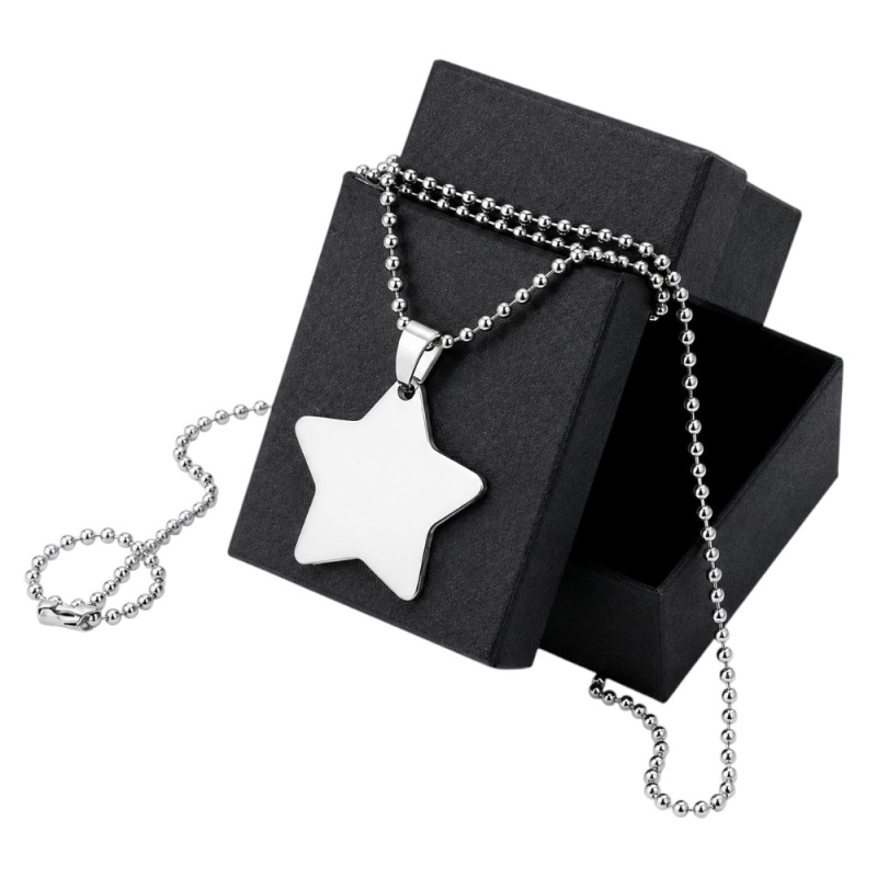 COLGANTE ESTRELLA ACERO PARA GRABAR FOTO O TEXTO
