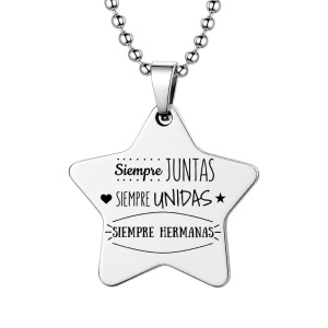COLGANTE ESTRELLA ACERO PARA GRABAR FOTO O TEXTO