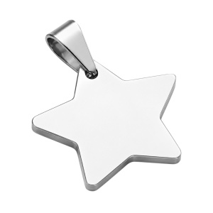 COLGANTE ESTRELLA ACERO PARA GRABAR FOTO O TEXTO