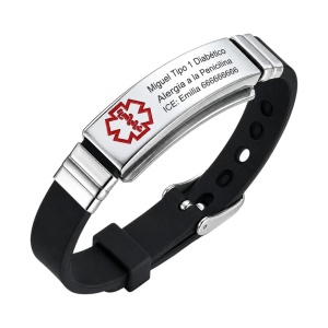 PULSERA MÉDICA PERSONALIZADA CON CHAPA DE DISEÑO
