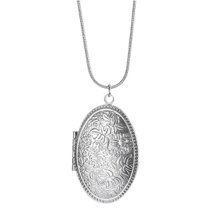 COLGANTE RELICARIO PORTAFOTOS OVAL CON PLATA 925