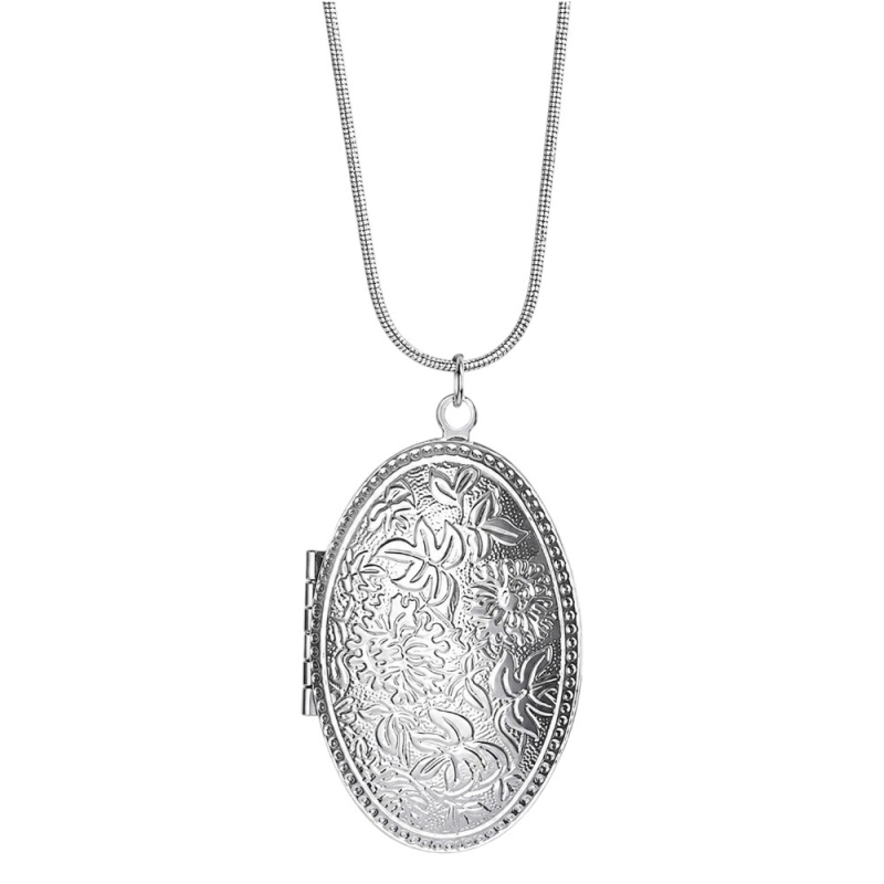 COLGANTE RELICARIO PORTAFOTOS OVAL CON PLATA 925