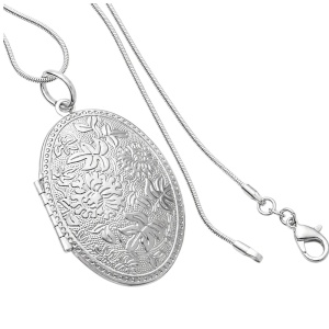 COLGANTE RELICARIO PORTAFOTOS OVAL CON PLATA 925