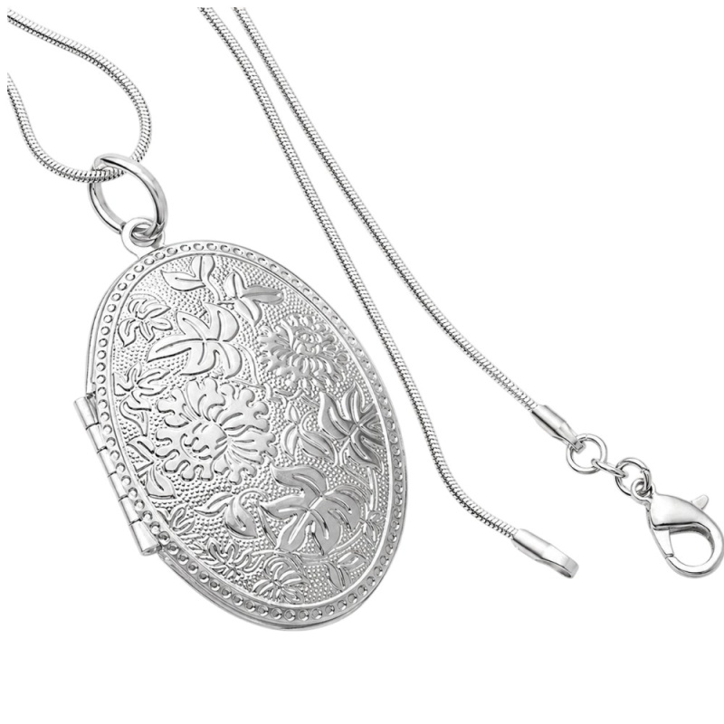 COLGANTE RELICARIO PORTAFOTOS OVAL CON PLATA 925