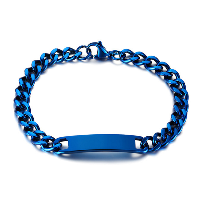 ESCLAVA ACERO AZUL PERSONALIZADA