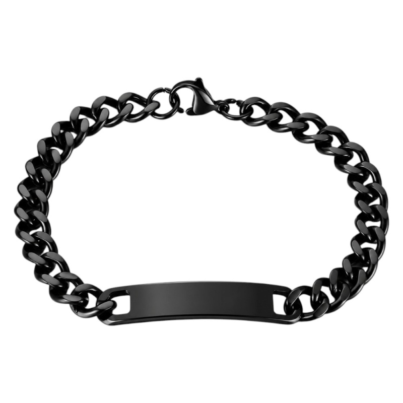 ESCLAVA ACERO NEGRO PERSONALIZADA
