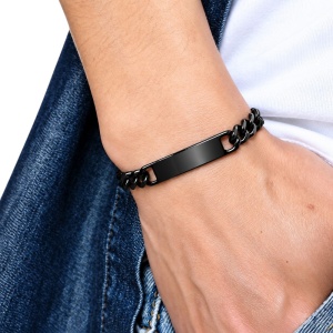 esclava personalizada acero color negro para hombre